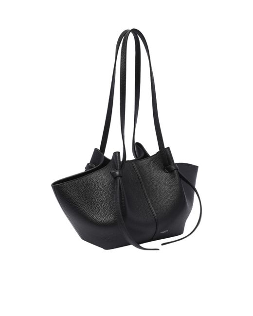 Yuzefi Black Logo Printed Handbag