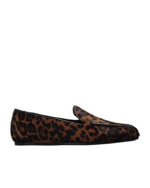 Stuart Weitzman Black Leopard Print Loafers