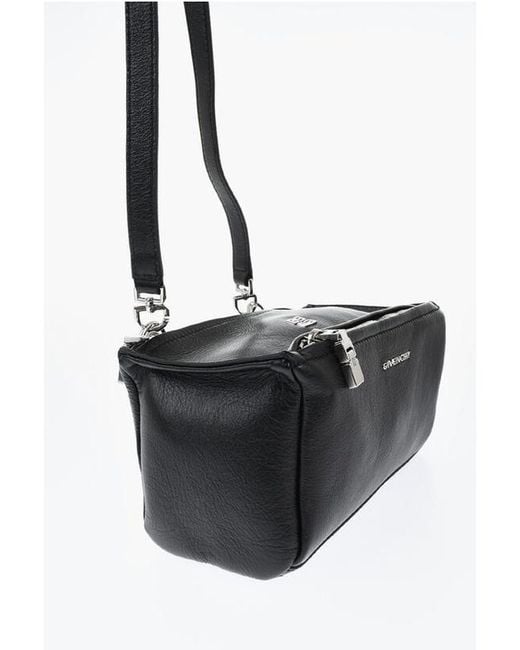 Givenchy Black Pandora Hammered Leather Shoulder Bag