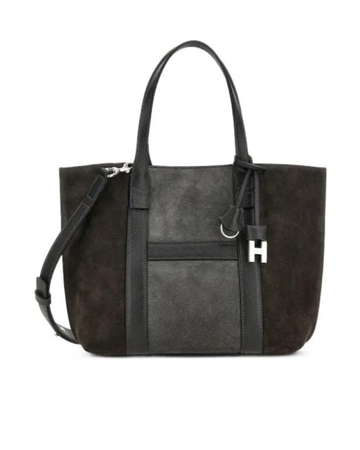 Hogan Black Script Shopping Bag Small
