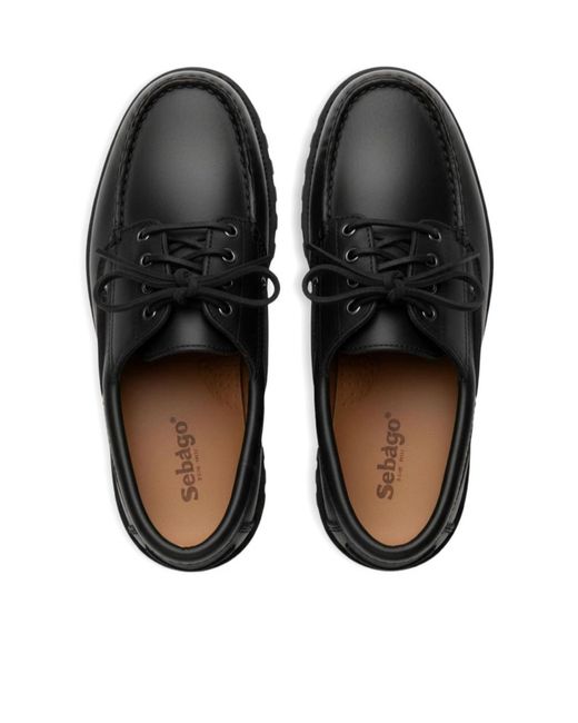 Sebago Black Round-Toe Loafers for men