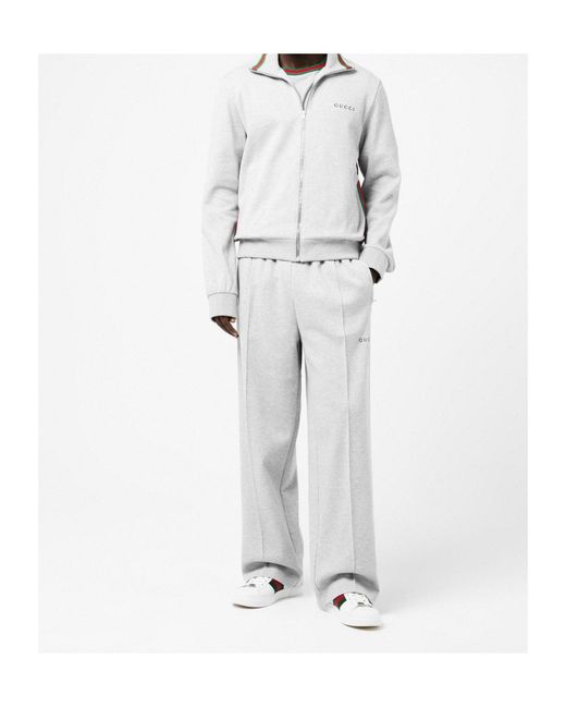 Gucci White Logo Track Pants for men