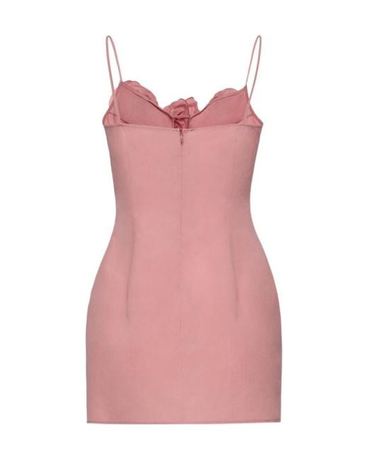 Magda Butrym Pink Cotton Flower-Detail Mini Beach Dress