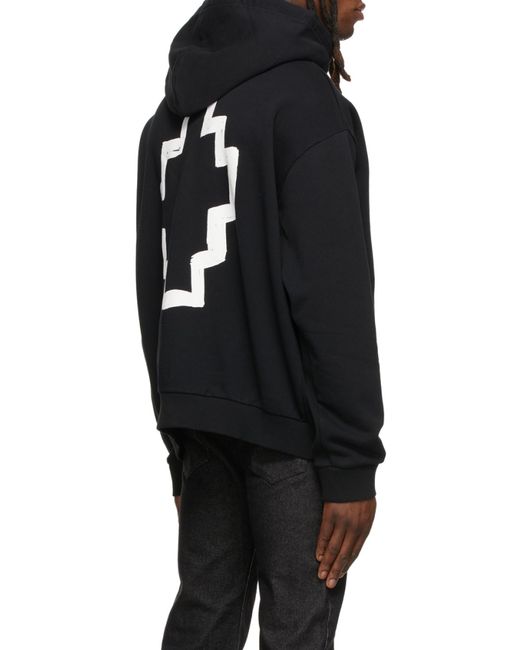 Marcelo Burlon Black County Of Milan Logo Printed Drawstring Hoodie for men