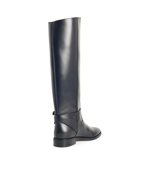 Jimmy Choo Blue Lawton Knee Boots