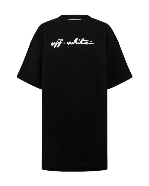 Off-White c/o Virgil Abloh Black Painter Logo Snap Tee Dress