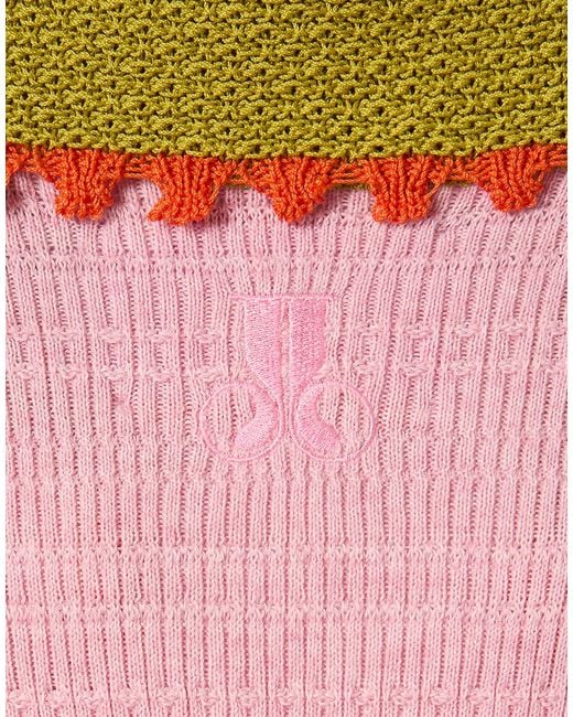 LaDoubleJ Pink Picket Polo Jumper