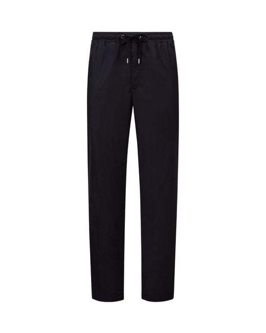 Moncler Blue Logo Patch Drawstring Trousers for men