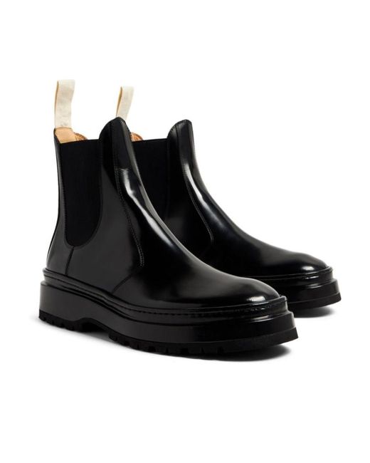 Jacquemus Black Les Chelsea Pavane Leather Boots for men