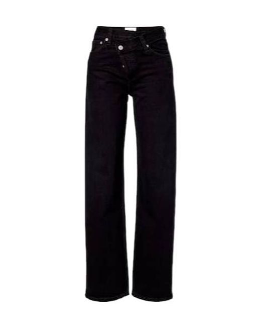 Agolde Blue Arc Criss Cross Barrel-Leg Jeans