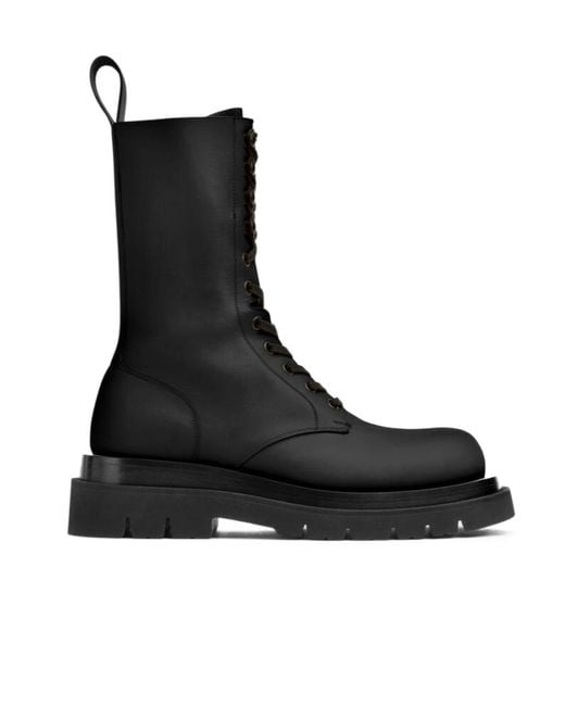 Bottega Veneta Black Lug Lace-Up Boots