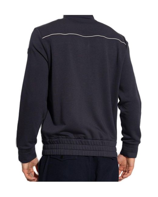 Moncler Blue Zip-Up Fleece Track Jacket for men