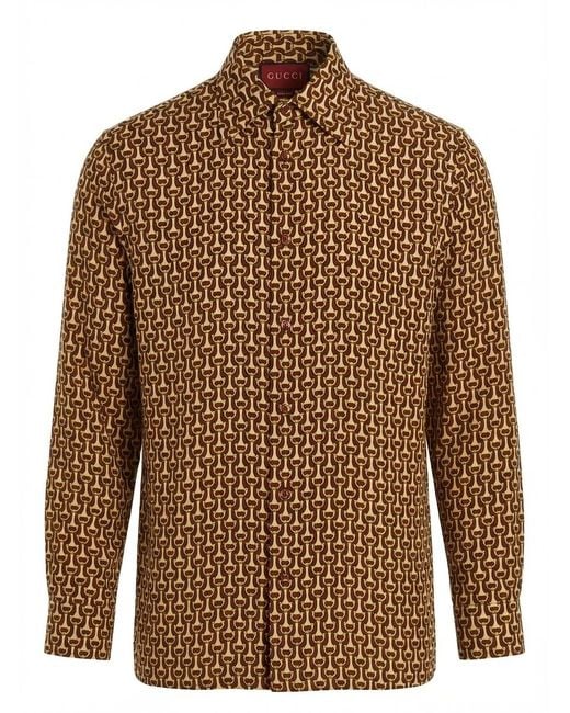 Gucci Brown Crêpe De Chine Shirt for men