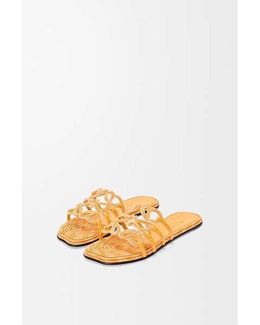 Loewe Metallic Open-Toe Flat Sandals