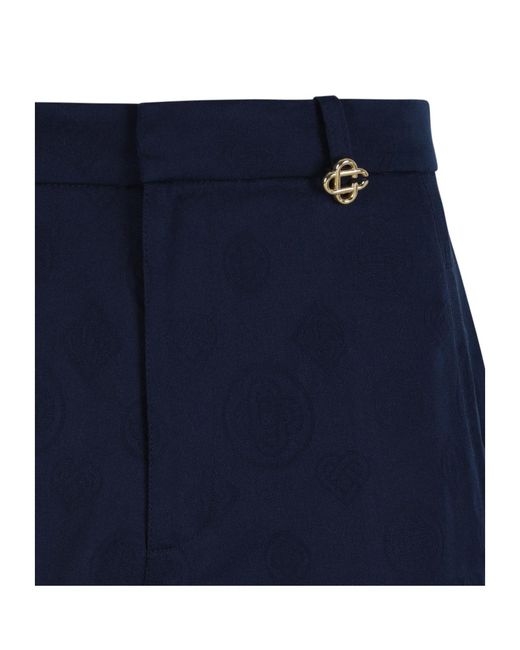 Casablanca Blue Letter-Patterned Shorts for men