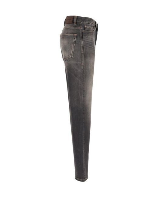 Emporio Armani Gray Belt-Loop Jeans for men