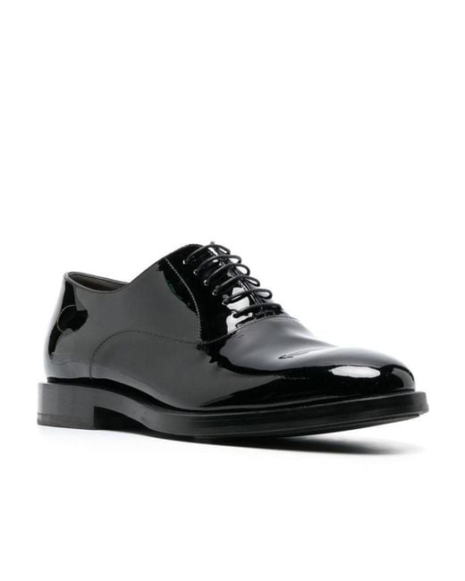 Brunello Cucinelli Black Round Toe Lace-Up Oxford Shoes for men