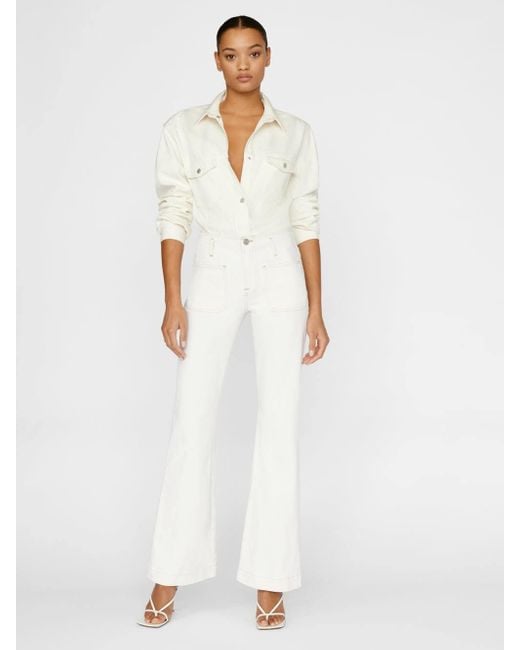 FRAME White Long-Sleeved Buttoned Shirt