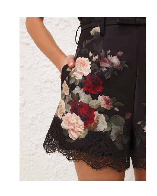Zimmermann Black Hypnotic Laced Trim Shorts