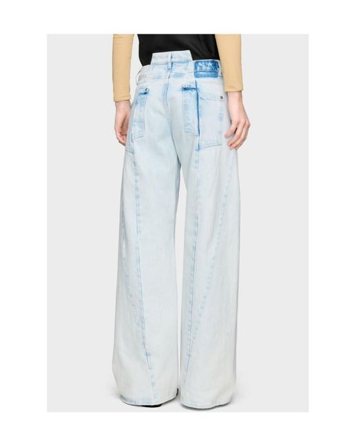 Maison Margiela Blue Bleached Spliced Jeans