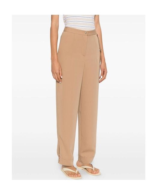 Herno Natural Grosgrain-Detail Slit-Hem Trousers
