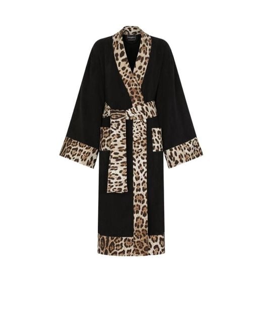 Dolce & Gabbana Black Terry Bathrobe for men