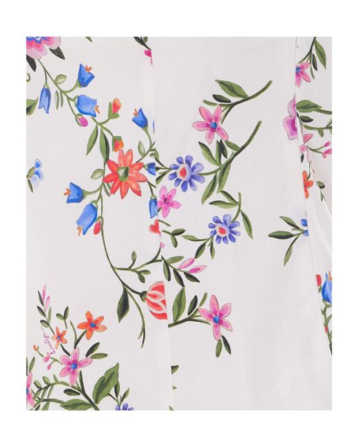Liu Jo White Floral Print Strapless Top