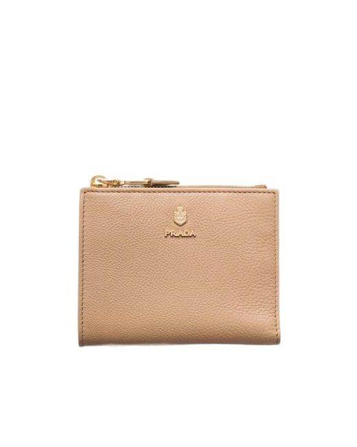 Prada Natural Small Leather Wallet