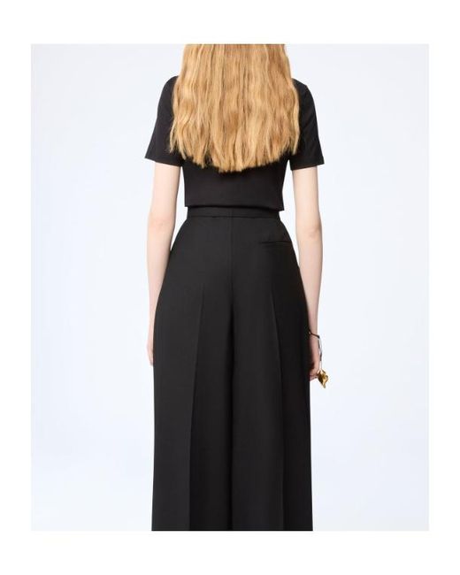 Nina Ricci Black Lace Panel Bow Top