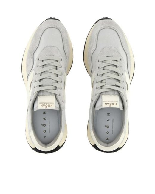 Hogan White H601 Lace-Up Sneakers for men