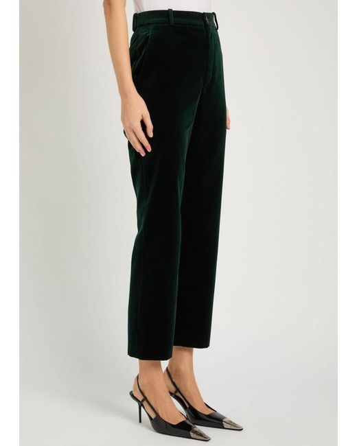 Saint Laurent Black Straight-Leg Velvet Trousers