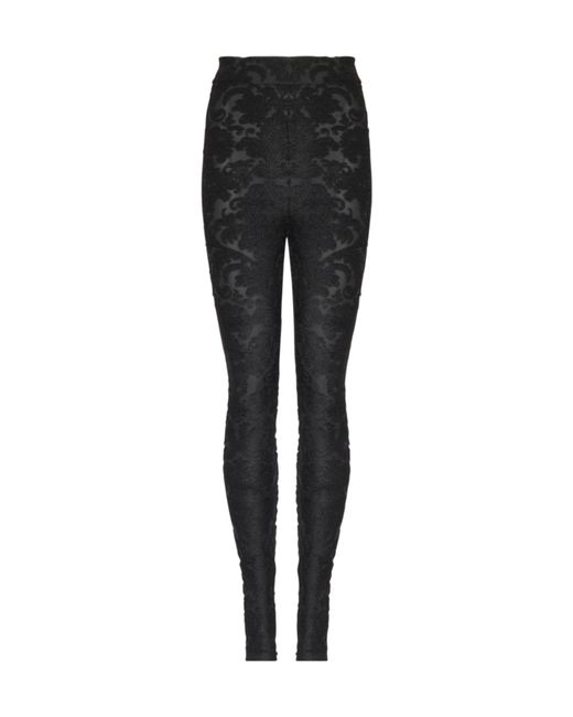 Balmain Black Baroque Patterned Leggings