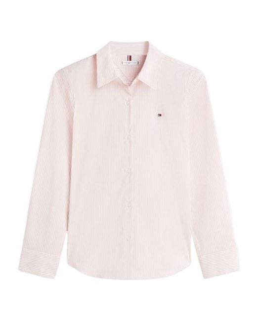 Tommy Hilfiger Pink Striped Buttoned Shirt