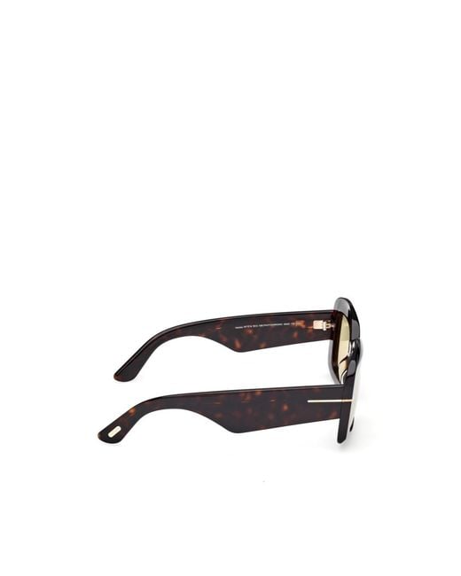 Tom Ford Metallic Eyewear Venetia Rectangle Frame Sunglasses
