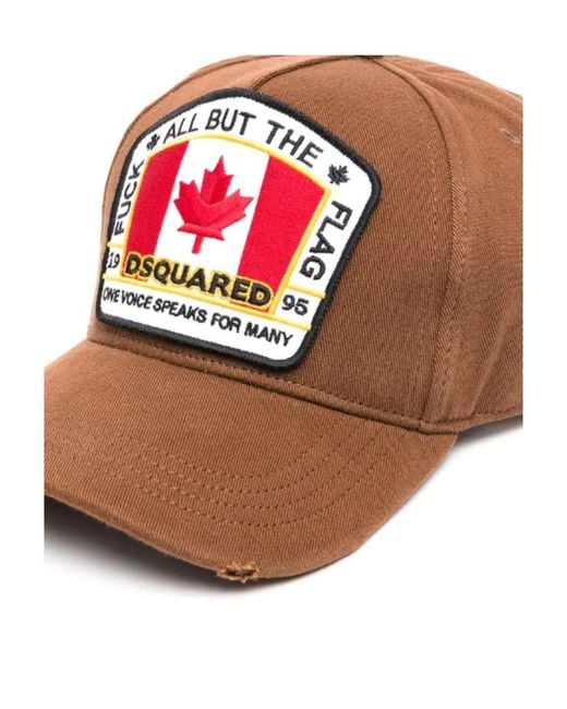 DSquared² Pink Flag Patch Baseball Cap for men