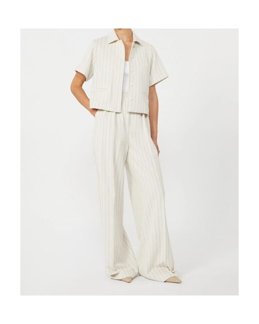 Max Mara White Striped Button Jacket
