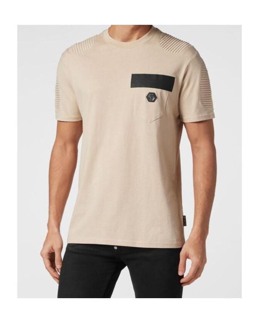 Philipp Plein Natural Short-Sleeved T-Shirt for men