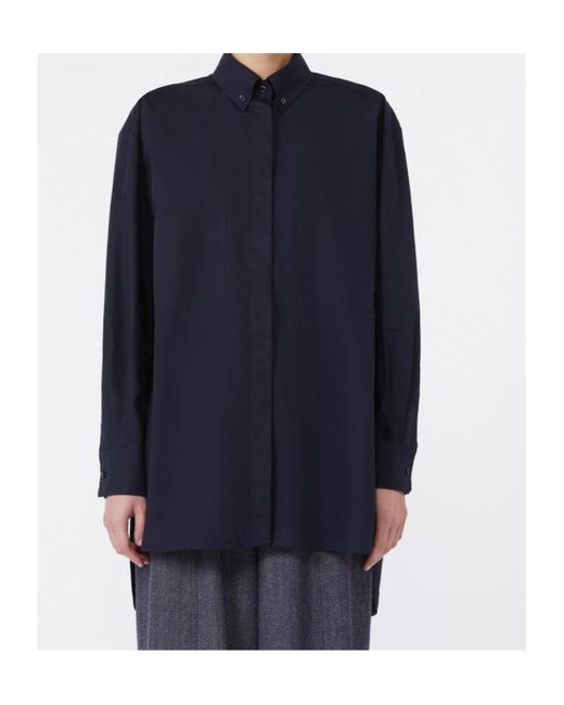 Max Mara Blue Mozaert Long-Sleeved Shirt