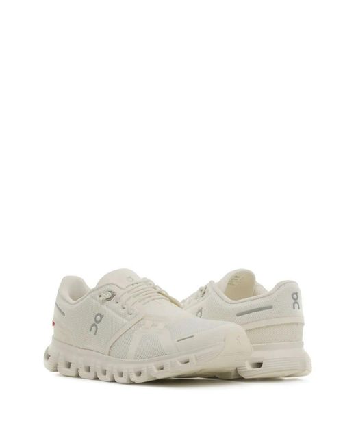 On Shoes White Cloud Mesh Running Shoes