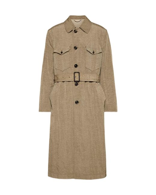 Maison Margiela Natural Drop Shoulder Belted Trench Coat for men