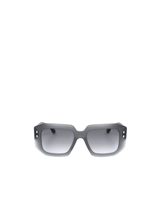 Isabel Marant White Geometric-Frame Sunglasses