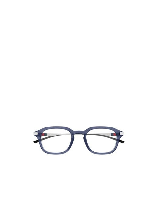 Gucci White Eyewear Square Frame Glasses for men