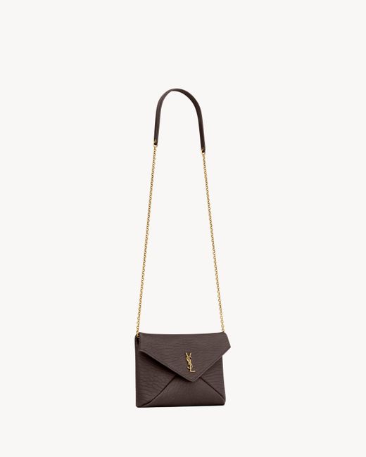 Saint Laurent White Cassandre Small Chain Pouch
