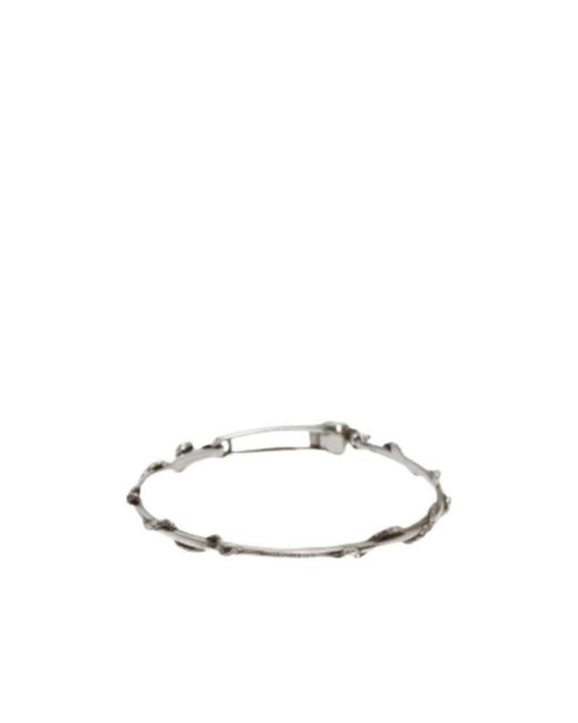 McQueen White Skull Safety Pin Bracelet for men