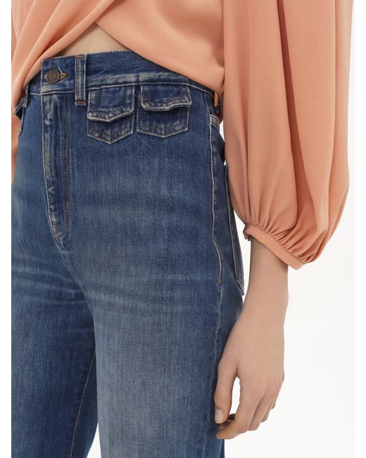 Chloé Blue Chloé High-Waisted Flared Jeans