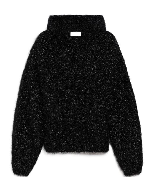 Sportmax Black V-Neck Long-Sleeved Hoodie