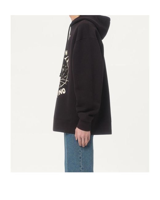 Valentino Black Chat De La Maison Drawstring Hoodie for men