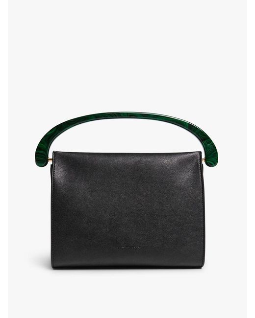 Dries Van Noten Black Medium Leather Tote Bag