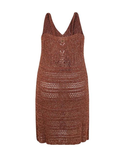Twinset Purple Knitted Mini Dress