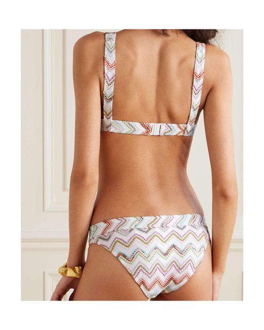 Missoni White 3D Lamé Zigzag Bikini